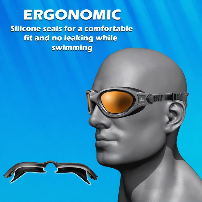 Cabana Sports Pearl Goggle. UV Protection. Anti-Fog. Men, Women, Adults.