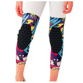 Jormino Knee Pads for Youth Kids, Compression Leg Sleeve for Boys & Girls, Padded Knee Sleeves for Wrestling, Basketball, Baseball 1 Pair Pink YXL