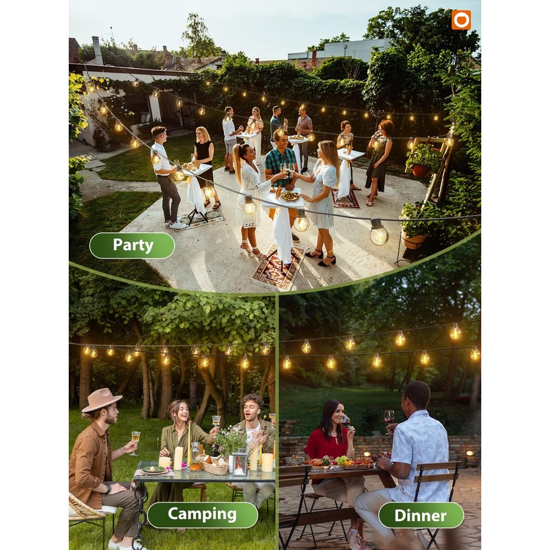 addlon 100FT Solar String Lights Outdoor with Remote, 54 LED