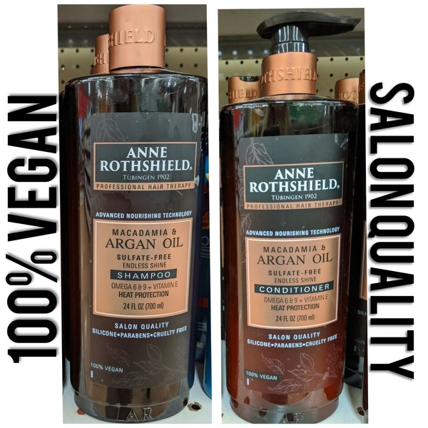 Anne Rothshield Shampoo and Conditioner Set  Macadamia/ARGAN Oil 100% Vegan