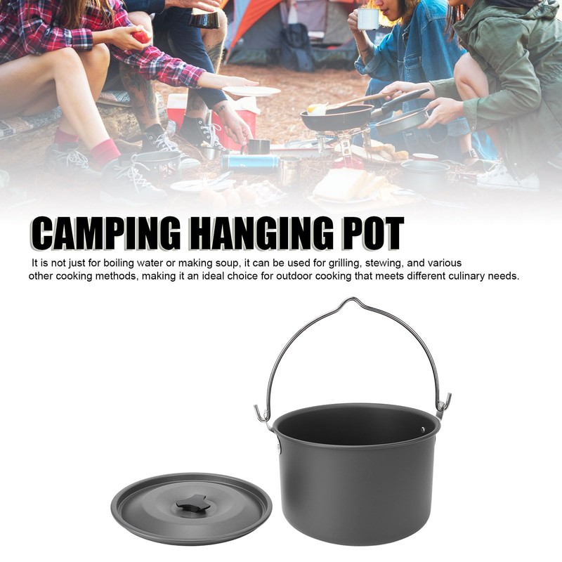 Camping Hanging Topf mit Großer Kapazität Aluminiumlegierung Leichtes Gewicht Im