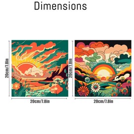 2 Pack Paint by Number for Adults Beginner, Abstract landscape Easy Paint by Number with Frame, Adult Paint by Number Kits On Canvas DIY Acrylic Oil Painting for Home Wall Decor 8x8inch(Framed)