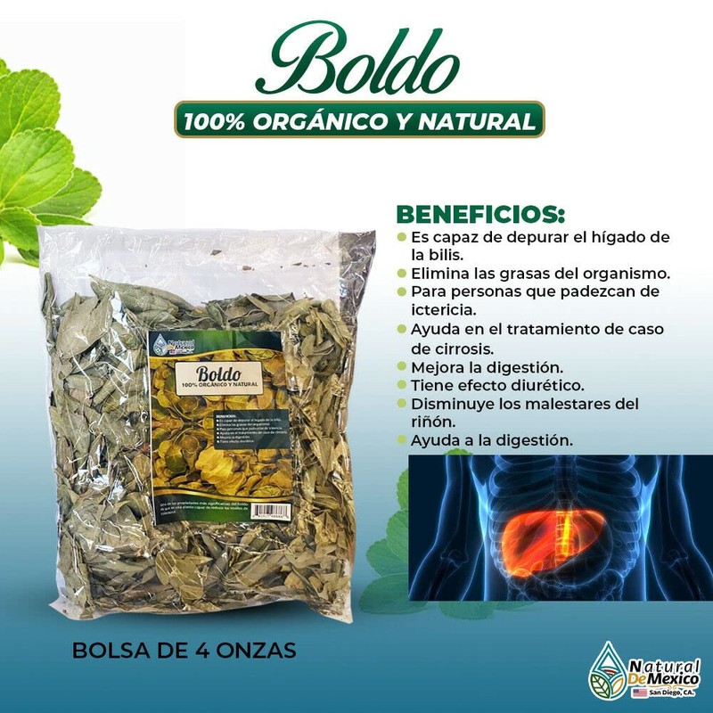 Hojas de Boldo Herbal Tea 4 oz-113g. Boldus Leaves Digestive
