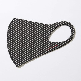 LOOKA MASK Protective Fashion Air Mask | Washable and Reusable | Double Layered Face Mask | Pin Stripe Black X White (Medium)