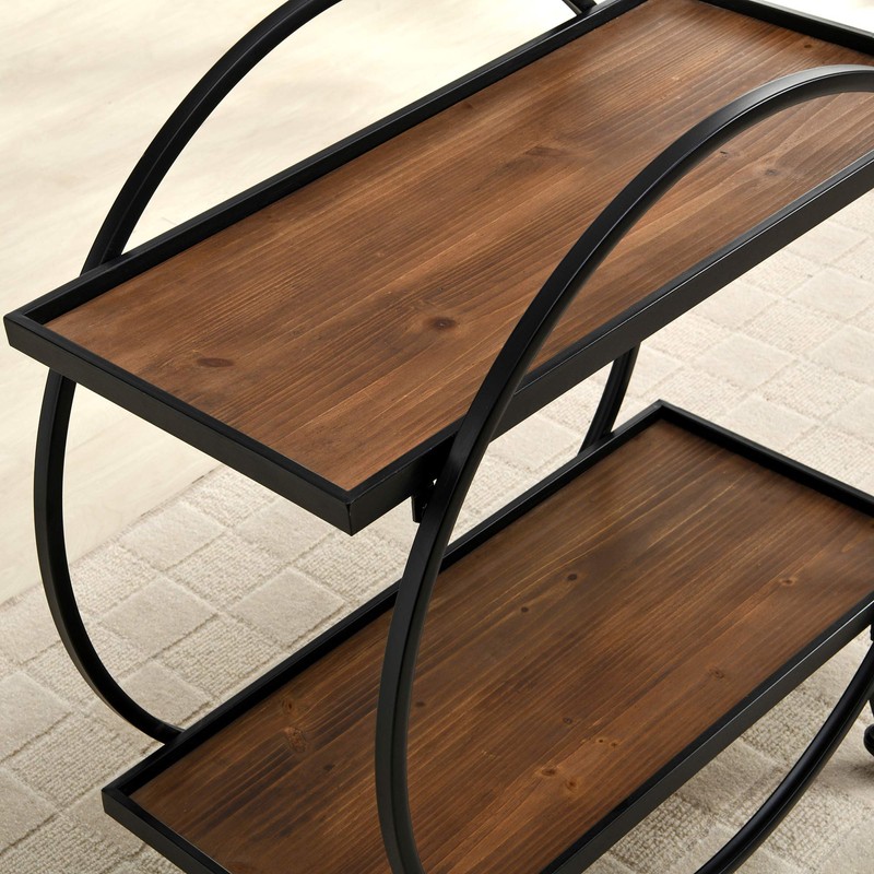 FirsTime & Co. Black and Brown Odessa Bar Cart, 2