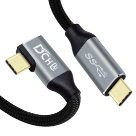 DCHAV 3ft 90 Degree USB C Cable 100W Fast Charging 4K Video Output 10Gbps Data Transfer 3.1 Gen 2 PD 20V 5A Nylon Braided Type C to Type C Monitor Cord Charge Phone Tablet Laptop Computer