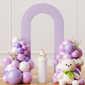 sea incrsion Purple 7.2FT Open Arch Backdrop U Shaped Cover, Spandex Double Sided Arch Cover, Fitted Round Top Chiara Stand Cover for Party Wedding Ceremony Baby Shower Birthday Decoration