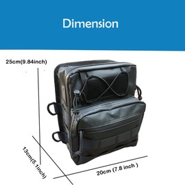 Harley Dyna Street Bob FXBB Softail Sportster Motorcycle Handlebar Bag - Black Sissy Bar Bicycle Handlebar Bag with Front Utility Molle Pouch for Motorcycle Travelling