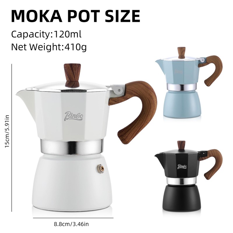 Espresso Maker Stovetop,Camping Moka Pot 2 Cup/120ML,Stove Top Espresso Italian