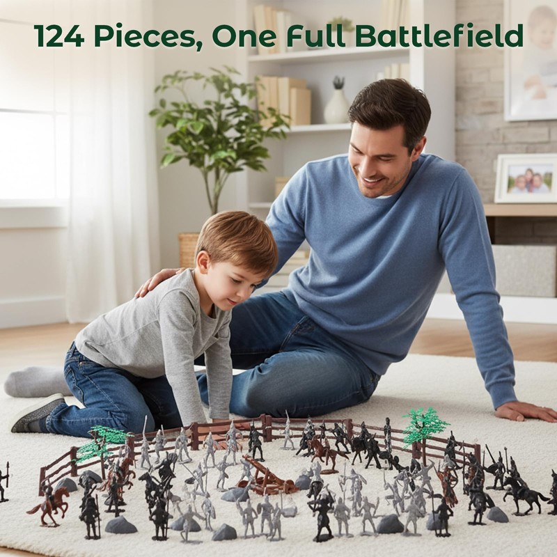 Amor Present Medieval Knights Toys, Knight Action Figurines for Kids