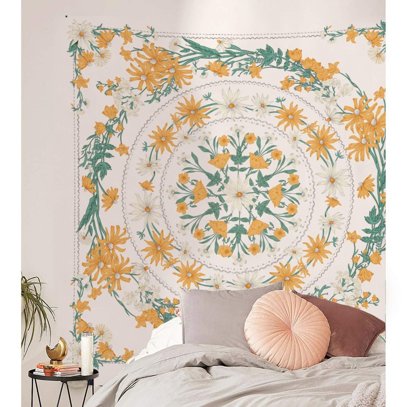Simpkeely Mandala Floral Medallón Tapiz Boho para colgar en la