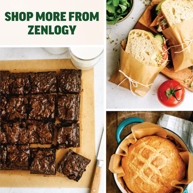 Zenlogy 12 Inch Parchment Paper Rounds (100 Sheets) - Unbleached,