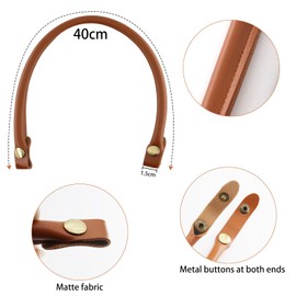alwaiiz Pack of 2 Press Stud Bag Handles, Leather, Replacement Handle for Bags, Removable Handbag Accessories for DIY Handbag (Brown)