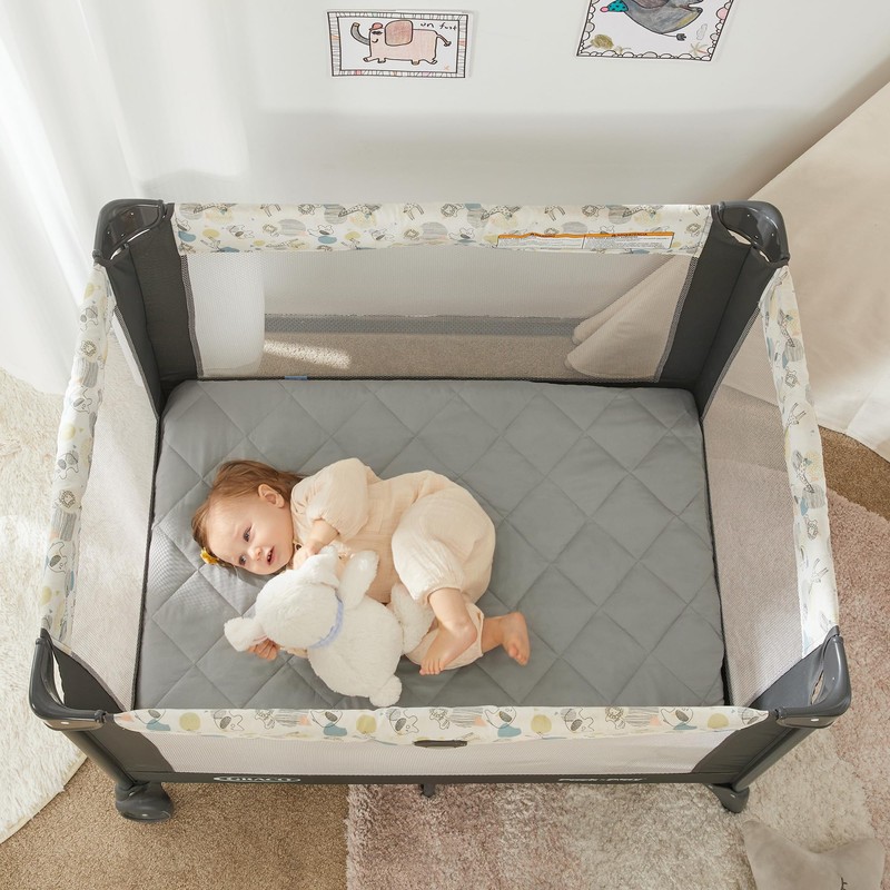 TILLYOU Pack and Play Sheet - Soft Quilted Crib Cover