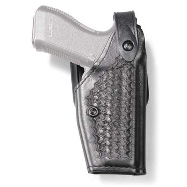 Safariland 6280 Level II or III Retention SLS Duty Mid Ride Holster, STX Black Basket Weave, Right Hand, Glock 20, 21 with M6
