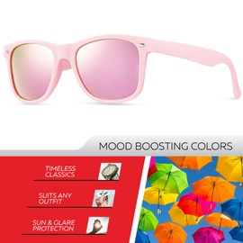 Retro Rewind Polarized Sunglasses for Men and Women - UV Protection Classic Mens Womens Sun Glasses - Cool Vintage 80s Shades