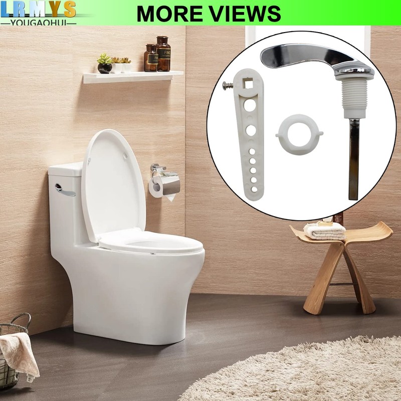 LRMYS Chrome Plated Replacement Toilet Tank Handle, Universal Fit Metal
