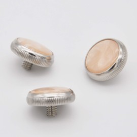 3 x Soundman® Valve Covers for Trumpet (Traditional Shape) in Mother of Pearl Look - Valve Caps Finger Buttons - Set of 3