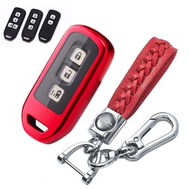LETINGFAR Key Case, For Honda N-Box, Smart Key Case, Key Cover, 2/3/4 Buttons, Honda Keychain, Good Texture, High-quality, N-BOX Exclusive Design TPU, red