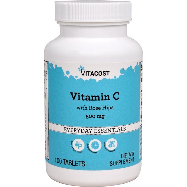 Vitacost Vitamin C with Rose Hips - Delayed Release - 500 mg - 100 Tablets