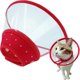 Pet Plastic Clear Cone Recovery E-Collar with Dots Design, Soft Edge for Small Dogs