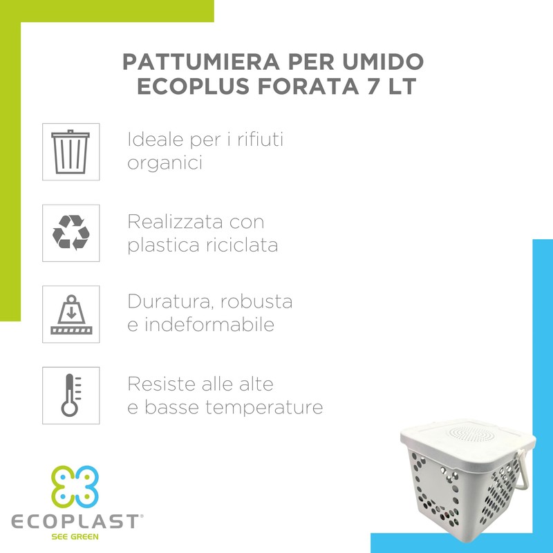 Ecoplast 7 Litre Brown Perforated Waste Bin