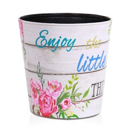 Vintage Decorative Wastebasket,Floral Design Trash Can, Classic Fashion Theme Garbage Bin,Waste Basket For Small Office Baskets,Bederoom Bins,Farmhouse Decor Cans, 2.9 Gallon Wastebaskets(Floral)