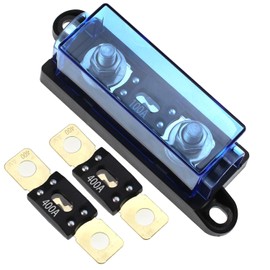 RKURCK 1 Way MEGA/AMG Bolt Down Fuse Holder 400A M8 5/16" (Pack of 2 Fuses + 100A Fuse Holder)
