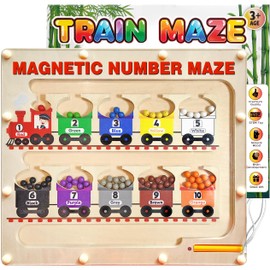 Panda Brothers Set of 2 Toys: Number Maze & Wooden Calendar. Montessori Toys for Kids,Wooden Toys,Sensory Toys for 3 4 5 Year Old,Busy Board, Preschool Classroom STEM Toy for boy