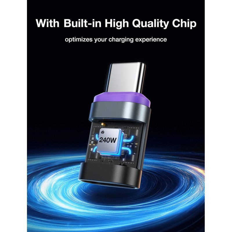 VAFOTON USB C Magnetic Adapter 240W, 24Pins Magnetic USB C