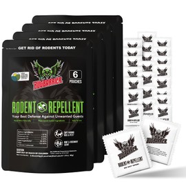 Extra-Strength Mouse Repellent Deterrent Pouches, USDA 99% Biobased, Peppermint & Rosemary Oils Repel Mice Nesting in Car, RV, Boat, Garage, Shed, Cabin Made in The USA (24 Pack)