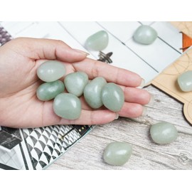 Crocon Green Jade Tumbled Stones and Crystals Bulk 13 Pieces Set for Chakra Reiki Healing Balancing Crystals Polished Stones Gemstones and Crystals Tumble for Gift Home Office