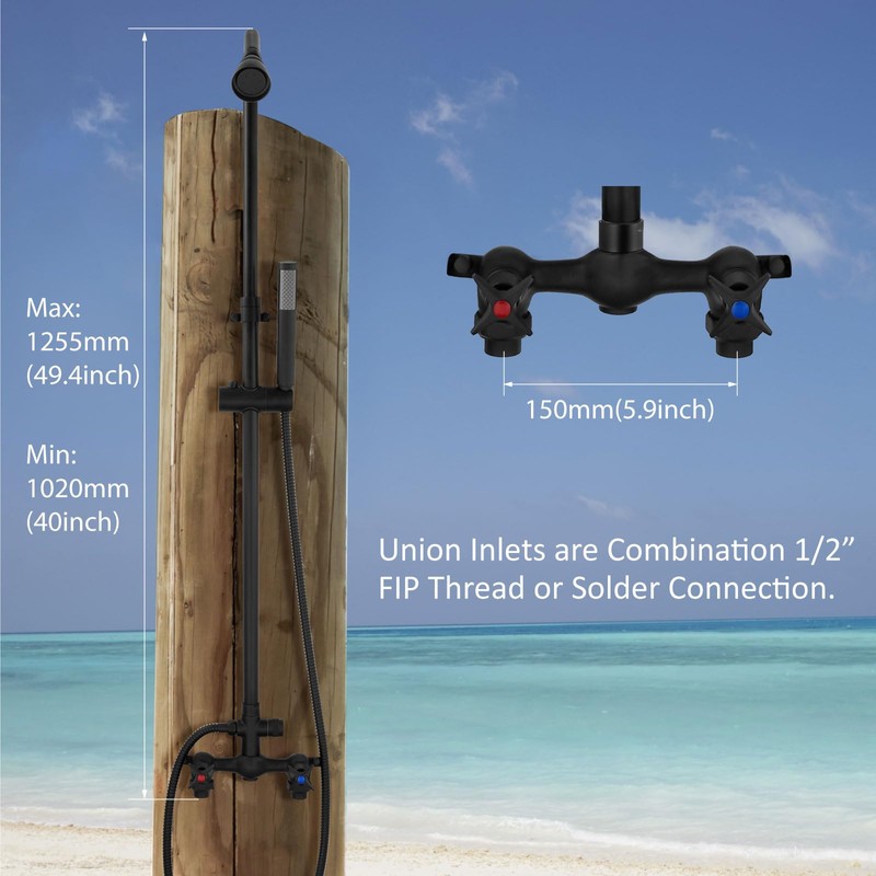 Aolemi Wall Mount Outdoor Shower Kit,Outdoor Shower Fixtures Faucet System