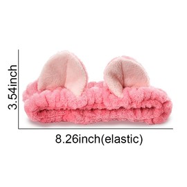 Fashion Cat Ear Headbands for Girls Soft Makeup Headband for Washing Face Hair Band for Women Cute Watermelon Red Animal Head Bands for Make Up Accessories for Kids Adults Non Slip Skincare Hairband