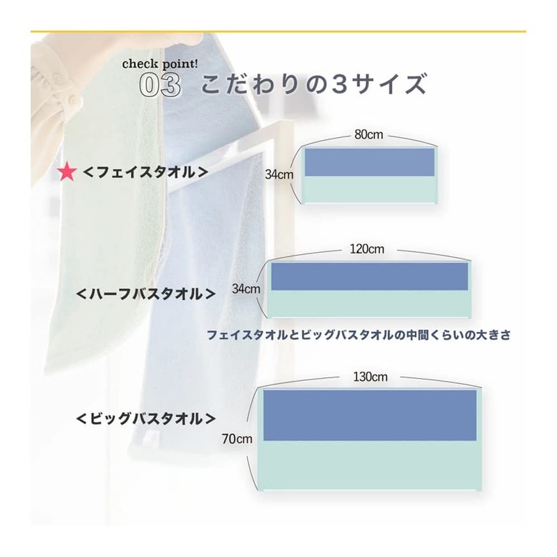 DAILY PRAIRIE Imabari Towel Face Towel, Cotton, Reversible 13.4 x