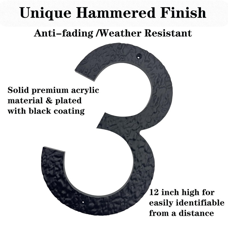 TripDock 12 Inch High House Numbers for Outside - Anti-Fading