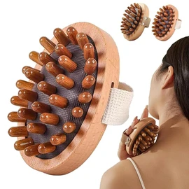 Wood Massage Tools, Meridian Pressure Brush, Body Detox Meridian Pressure Brush, Full Body Relaxation Comb, Suitable for Both Men and Women