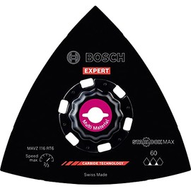 Bosch Professional 1x Expert Sanding Plate MAVZ 116 RT6 Multitool Blades (Ø 116 mm, Grit 60, Accessories Multitool)