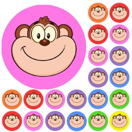 900 Colourful Mini Monkeys 10mm Spot Reward Stickers for Teachers and Planner Charts