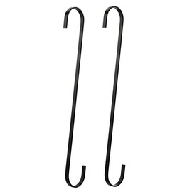 LuoQiuFa Extra Large S Shaped Hooks 12 inch,Heavy Duty Long S Hooks for Hanging Plant Extension Hooks for Utensils,Closet,Indoor Outdoor Uses(Black 2Pcs)