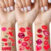 Habett Tattoos for Women and Men, Red Lip Heart Prints