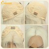 Queentas 13x3 Lace Front Wig Platinum Blonde Long Straight Synthetic