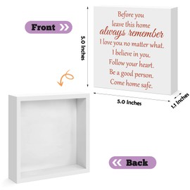 Inspirational Home Decor Sign Family Wooden Box Sign Decorative Table Decor for Bedroom Living Room Farmhouse Shelf Table Decor Motivational Desk Decor