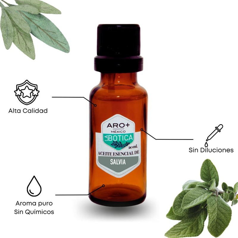 Aceite Esencial de Salvia Natural Puro Aromaterapia