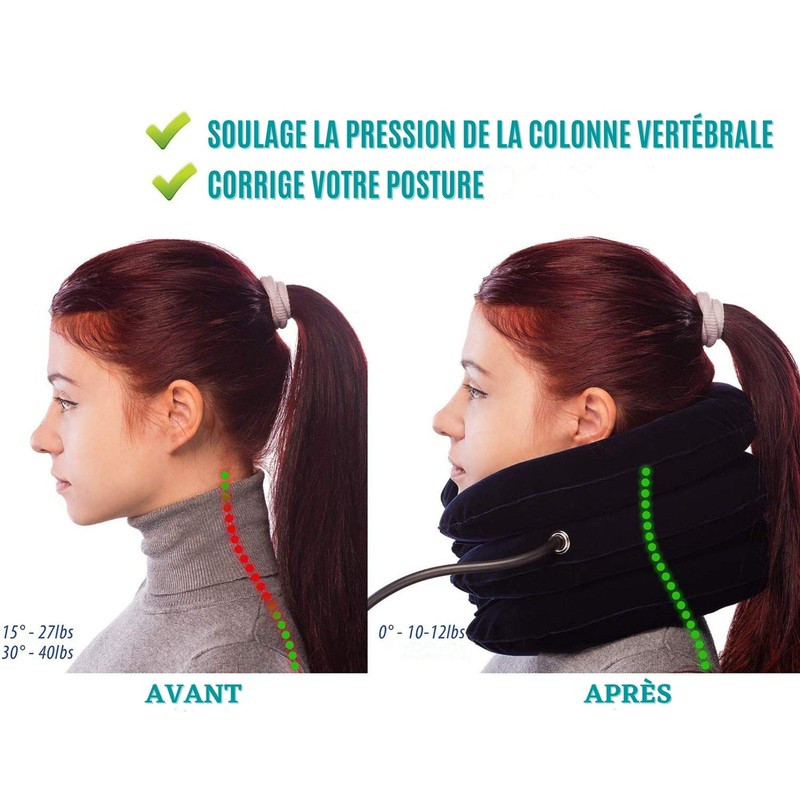 Inflatable Neck Support Pillow for Neck and Neck grey