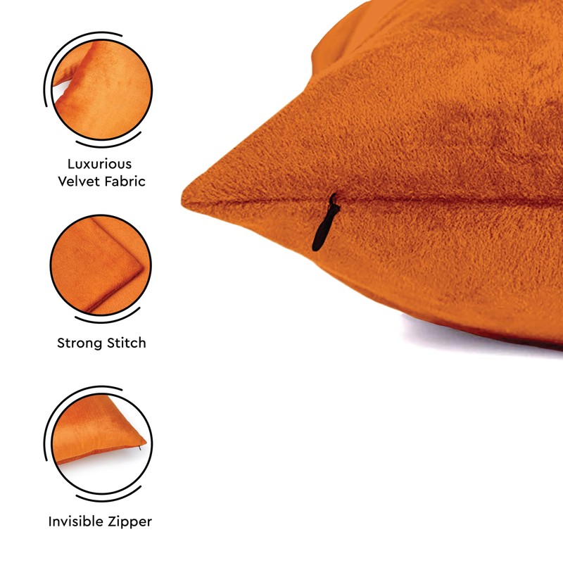 Encasa Christmas New Year VELVET Cushion Covers 2pc Set (40x40