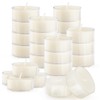 25PCS Pure White Beeswax Tealight Candles, Natural Scent, Clear Cup