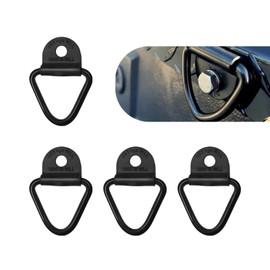 Dogary 4 PCS Truck Bed Tie Down Anchors Rings, Heavy Metal V Tie Down Anchors, Multifunctional Rustproof Fixing Rail Accessory, Suitable for Most Off-Road Vehicles, Trucks (Black)