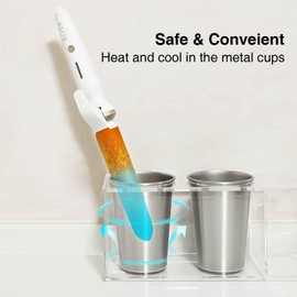 HAVICATO Acrylic Hair Tool Organizer, Curling Iron Holder Countertop, Hair Dryer Organizer Under Sink Wall Mount, Hot Tools Holder for Vanity Bathroom, Clear