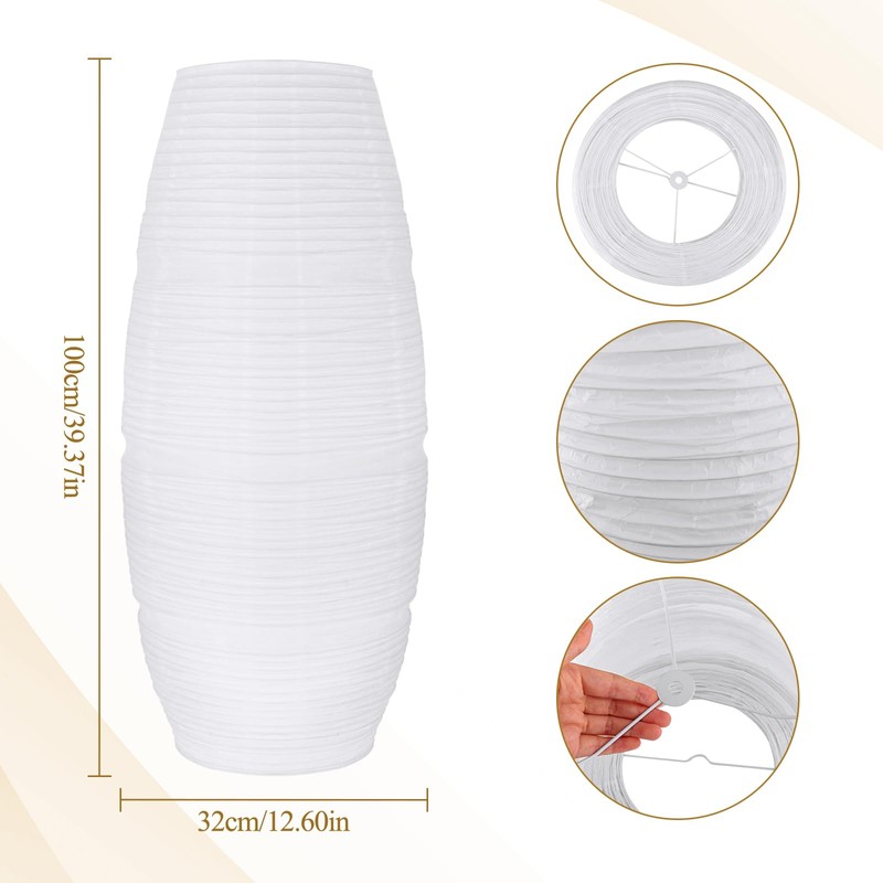 Fenteer Rice Paper Floor Lamp Shade Simple Floor Lampshade Foldable